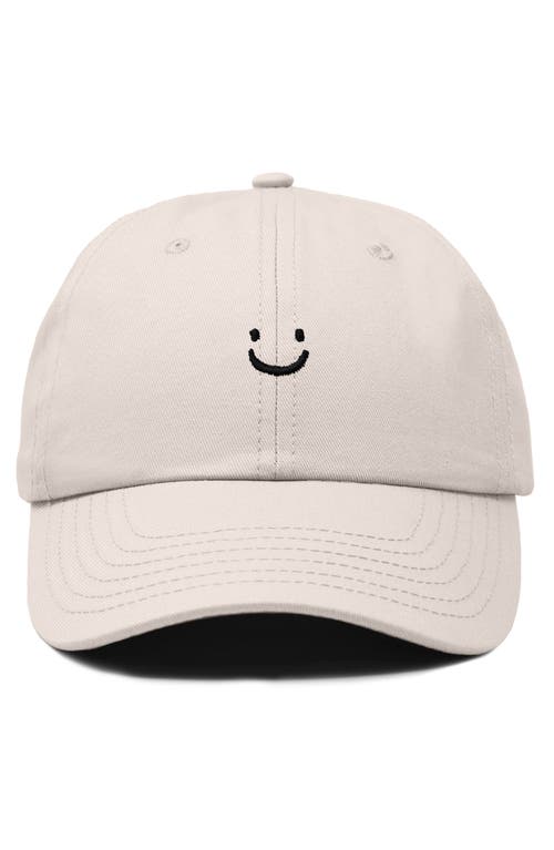 Dalix Lil Smile Embroidered Casual Hat In Beige