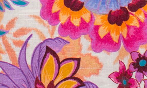 Liverpool Los Angeles Floral Print Flutter Sleeve Button-up Shirt In Flower Of Pardise Multi