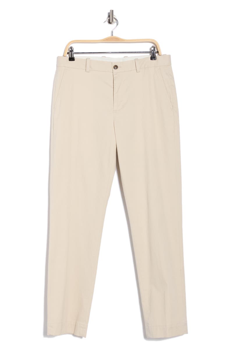 Brooks Brothers Stretch Cotton Twill Straight Leg Chino Pants, Main, color, Oatmeal