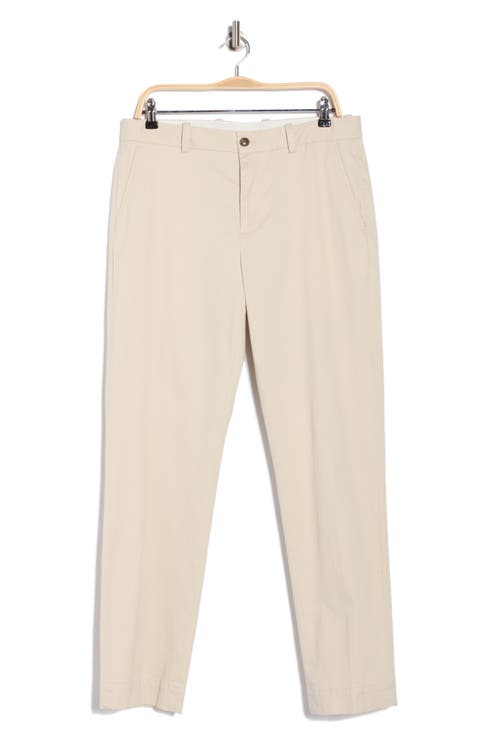 Stretch Cotton Twill Straight Leg Chino Pants