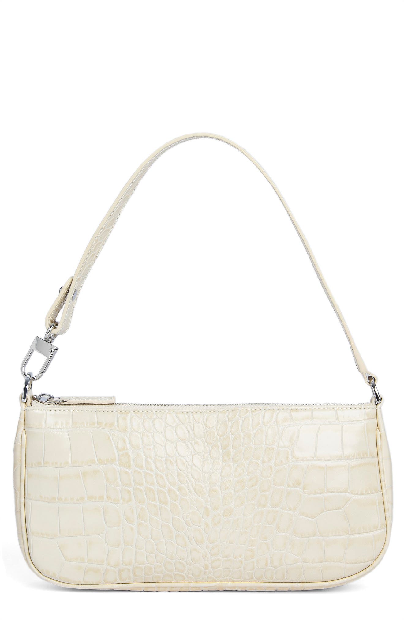 By Far Rachel Croc Embossed Leather Bag, Main, color, 