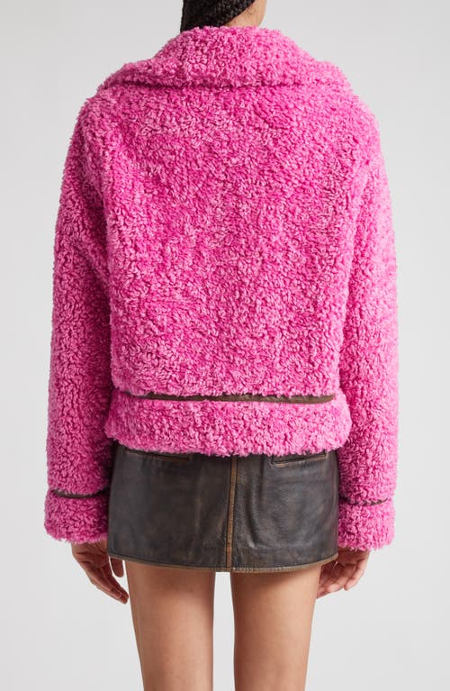 Stand Studio Audrey Faux Shearling Jacket In Pink