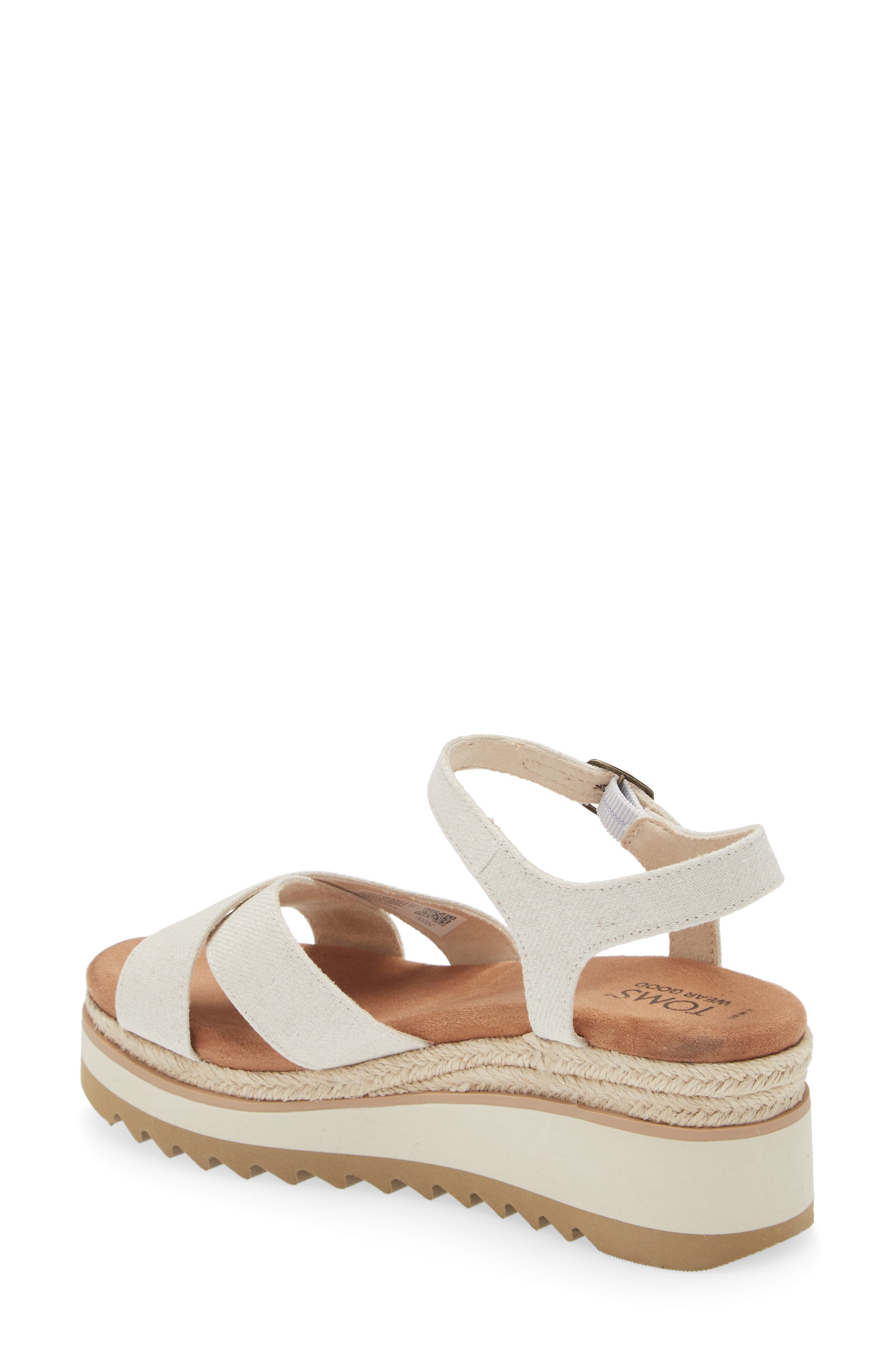 TOMS Gia Platform Wedge Sandal, Alternate, color, Natural