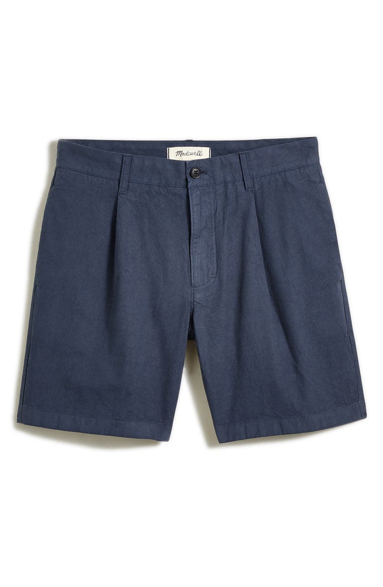 Madewell Cotton & Hemp Pleated Shorts, Alternate, color, 