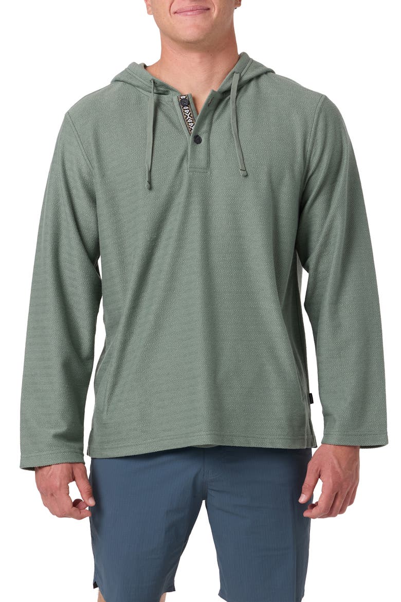 Bavaro Cotton Blend Poncho Hoodie, Main, color, SAGE