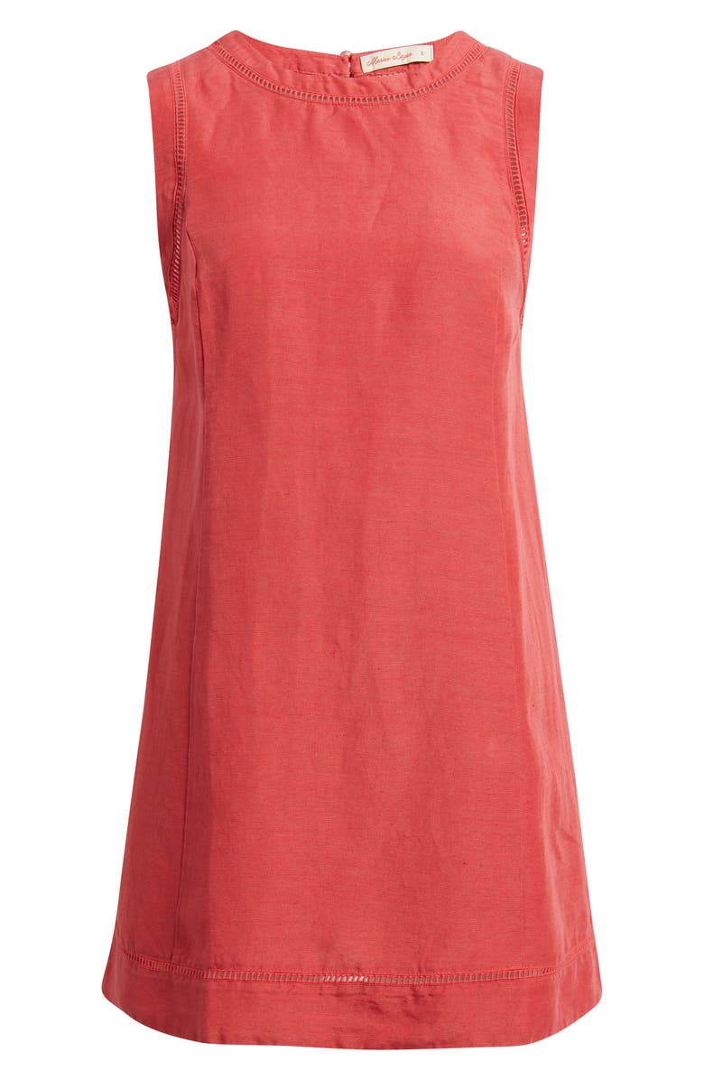 Marine Layer Cora Linen Blend A-Line Minidress, Main, color, Red