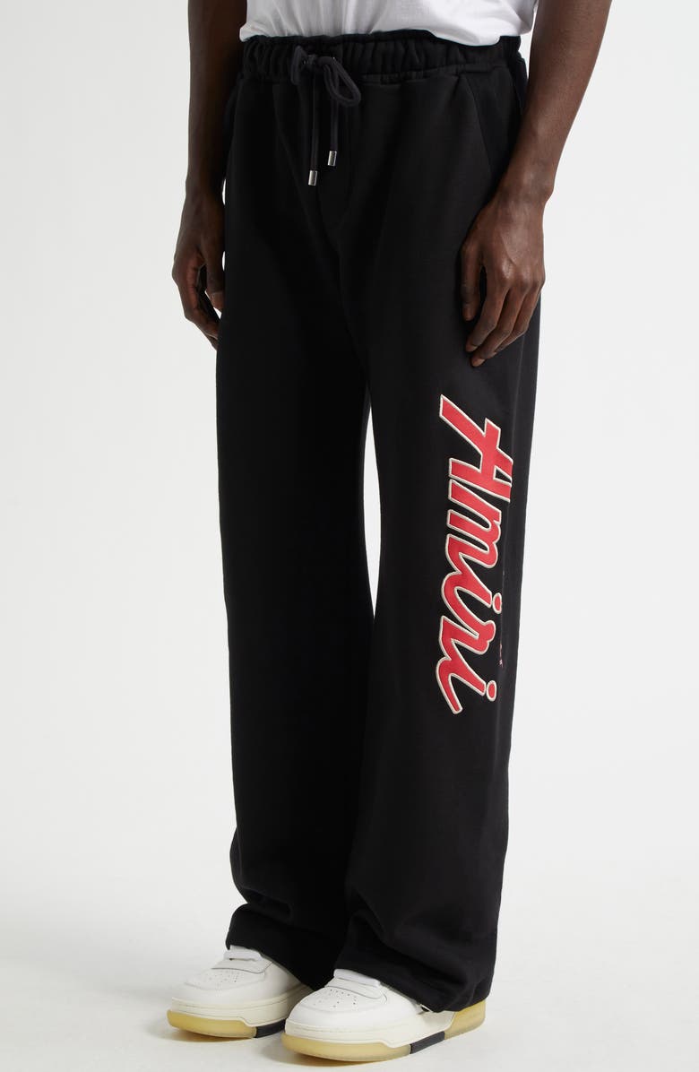 AMIRI City Cotton Logo Graphic Sweatpants, Alternate, color, Black