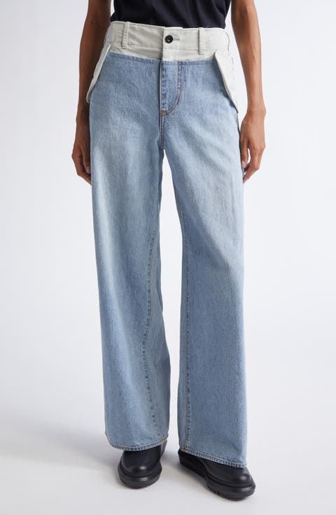 Baggy Mixed Media Jeans