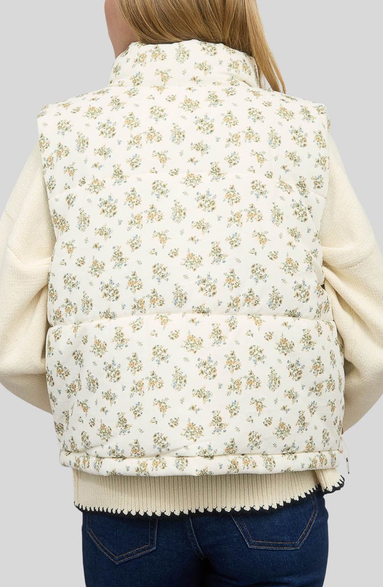 Blu Pepper Printed Quilted Vest, Alternate, color, Cream Multi