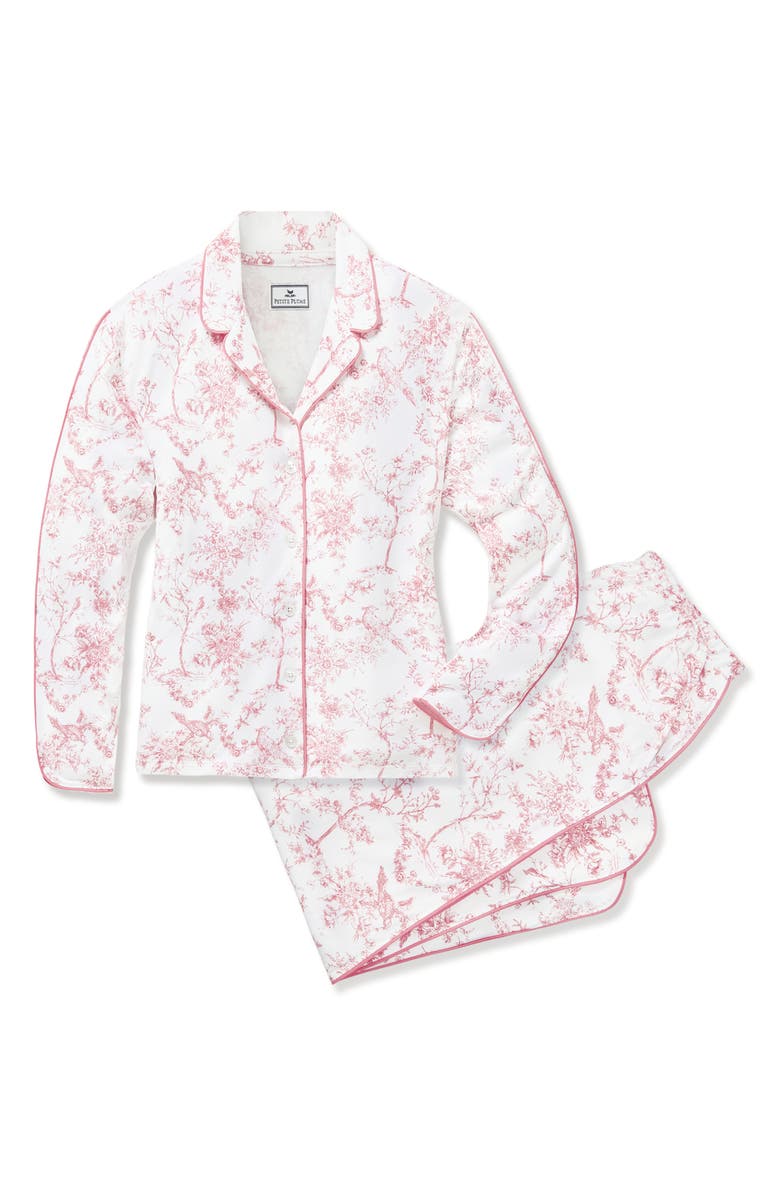Petite Plume Print Tulip Pima Cotton Pajamas, Alternate, color, Pink