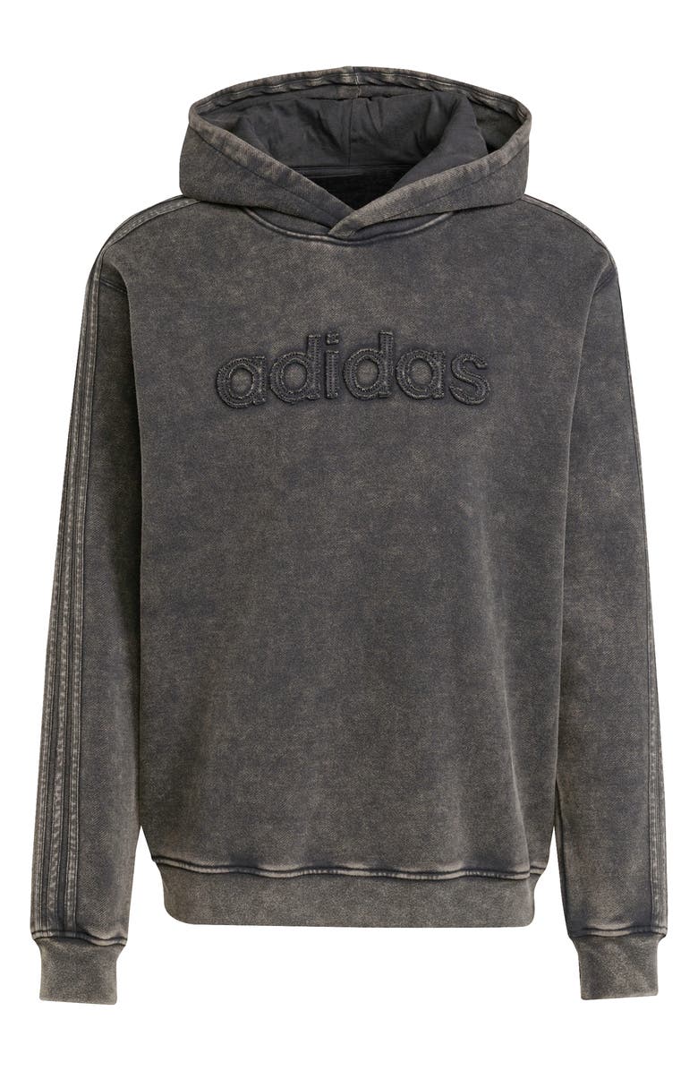 adidas Washed Cotton Blend Hoodie, Alternate, color, Black