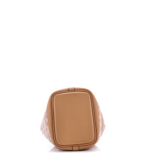 Pre-owned Hermes  Hermes Picotin Lock Bag Lucky Daisy Printed Swift Micro In Brown