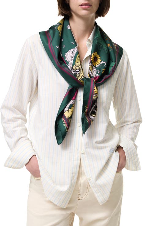 Print Etched Knight Silk Scarf