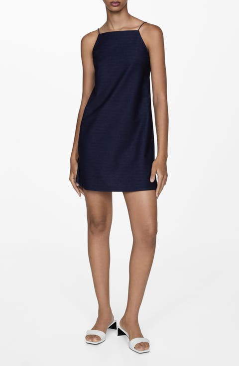 Sleeveless Cotton Blend Minidress