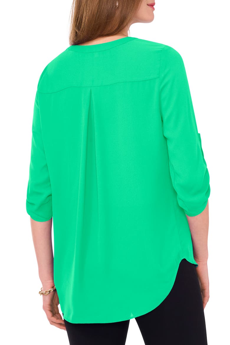 Split Neck Blouse, Alternate, color, VIVID GREEN