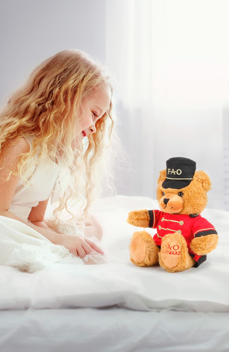 FAO Schwarz Bear Soldier Plush Stuffed Animal, Alternate, color, Brown
