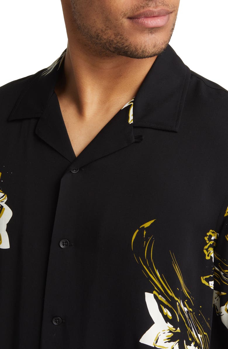 rag & bone Avery Notched Collar Short Sleeve Button-Up Shirt, Alternate, color, 