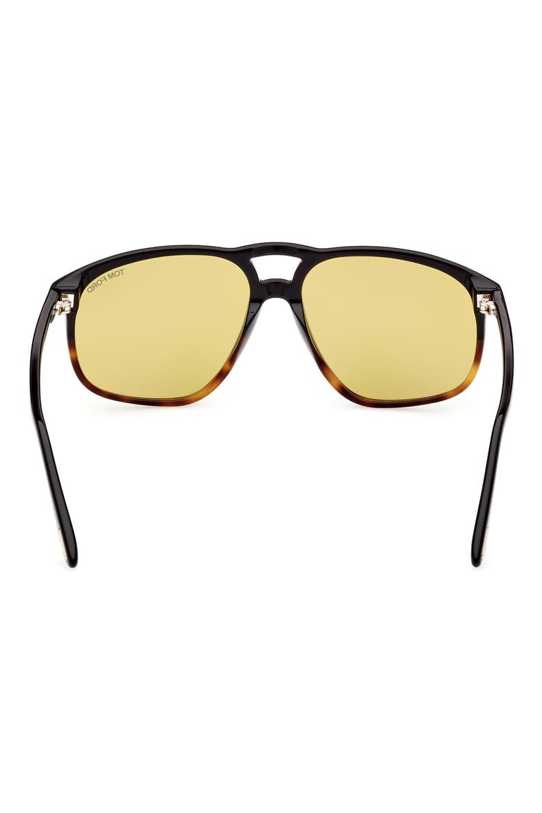 58mm Navigator Sunglasses, Alternate, color, BLACK / BROWN