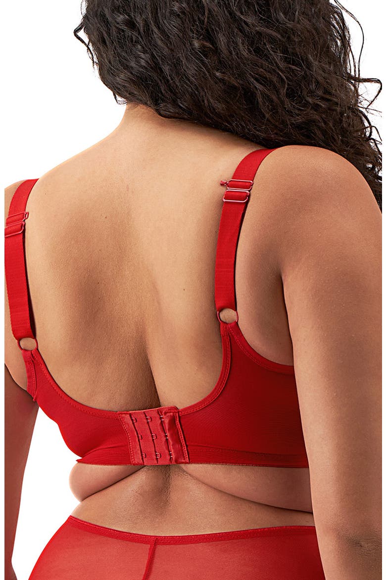 Matilda Full Figure Underwire Plunge Bra, Alternate, color, HAUTE RED
