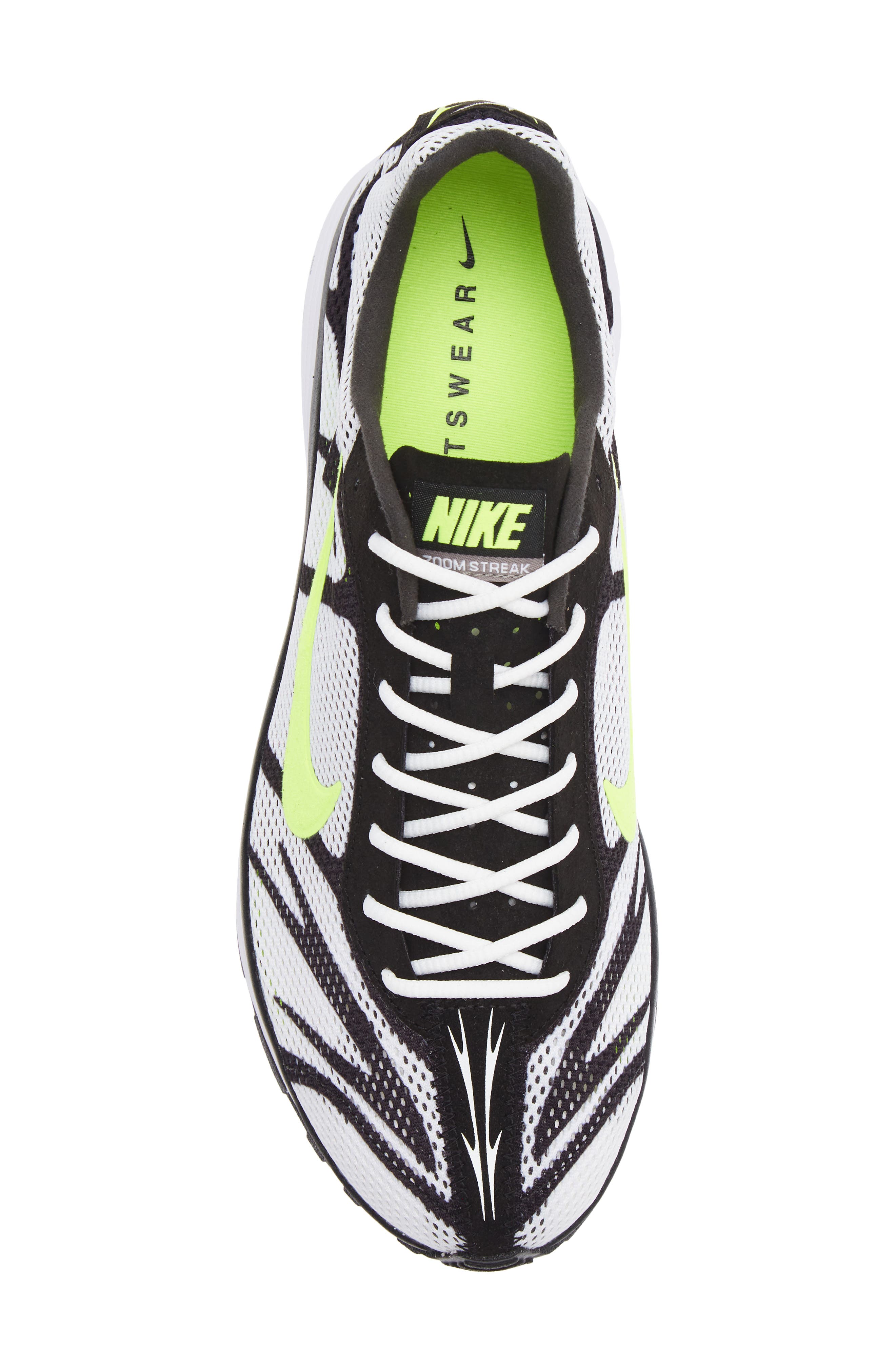 Zoom Streak 3 Racing Shoe, Alternate, color, WHITE/ VOLT/ BLACK