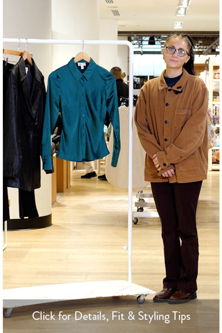 Fitted Satin Button-Up Shirt video