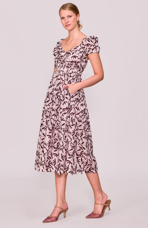 Melloday Ditsy Print Midi Dress In Neutral