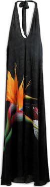 Desigual Halter Maxi Cover-Up Dress
