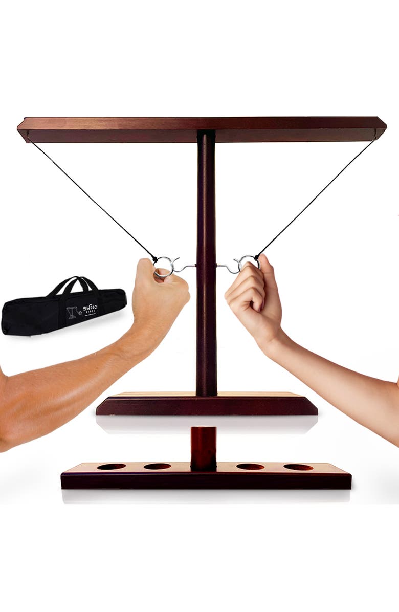 Swooc Games Battle Hooks | 2 Player Hook & Ring Game, Main, color, Brown