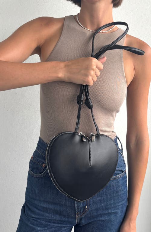 Adornia Heart Crossbody Bag In Black