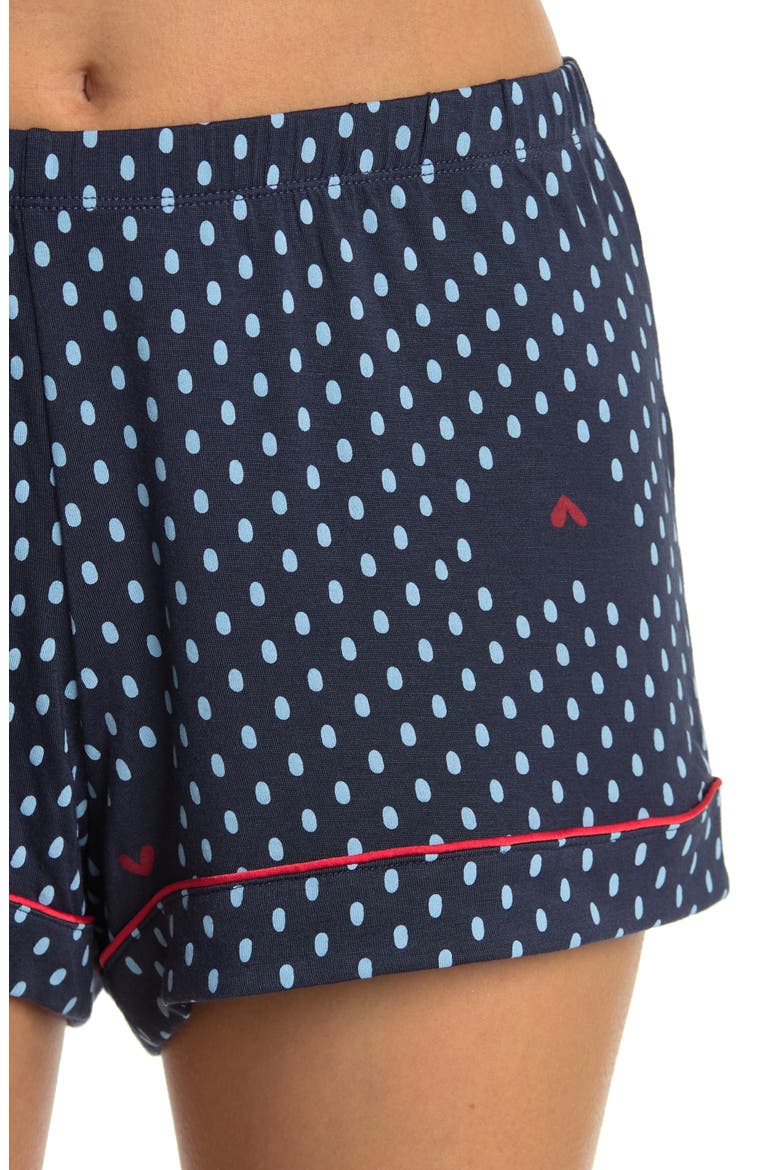 Moonlight Dream Short Pajamas, Alternate, color, NAVY INDIGO HEART GEO FOULARD
