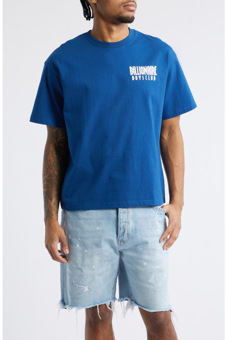 BB Insignia Crop Graphic T-Shirt, Main, color, NAVY PEONY