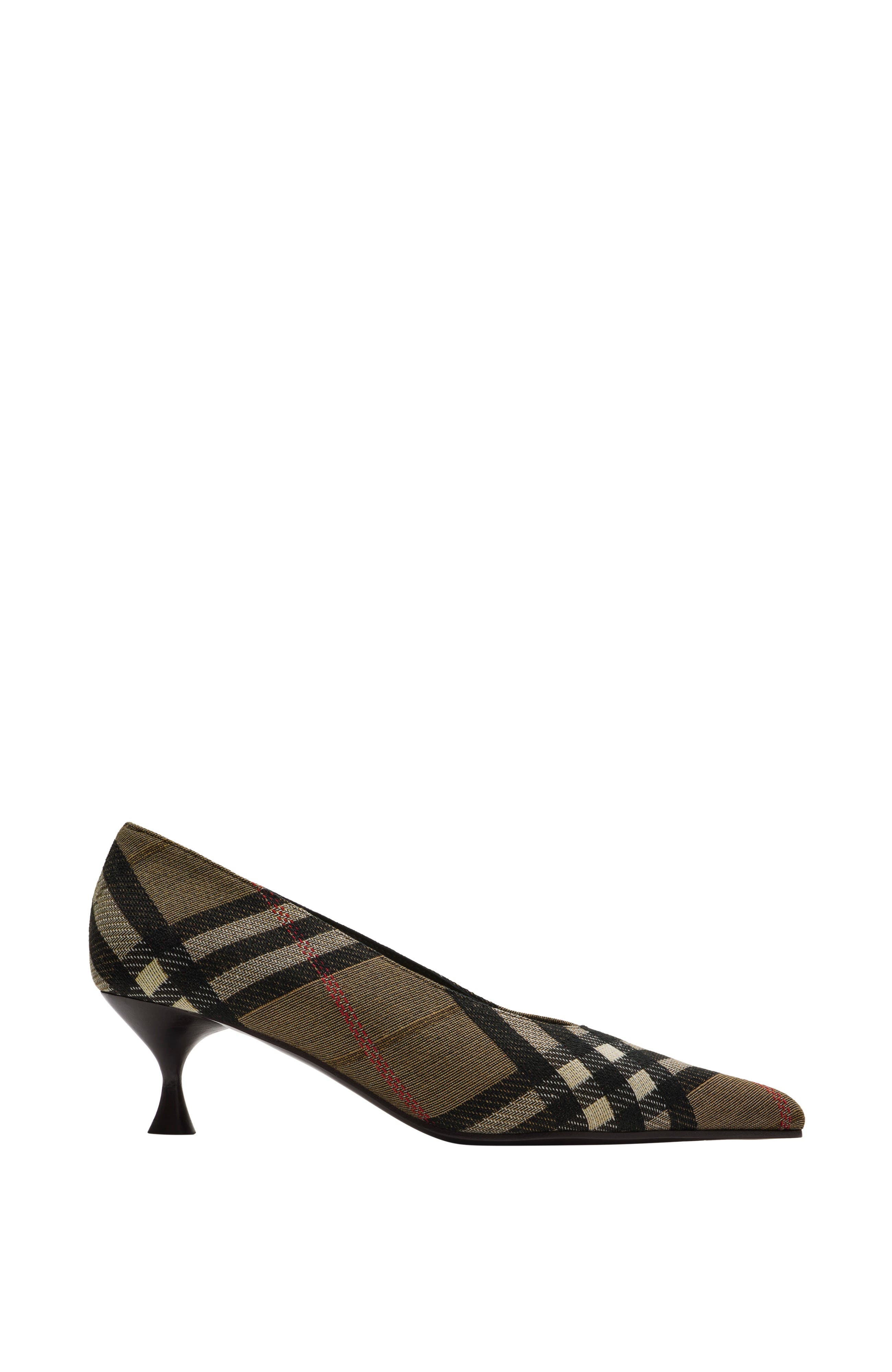 Burberry Check Cameo Low Pumps, Main, color, Brush Brown