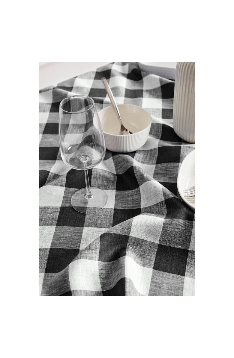 Solino Home Linen Table Throw - Buffalo Check, 52" x 52", 52" x 52", Alternate, color, Black And White