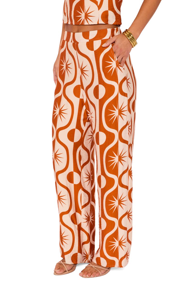 Valencia Abstract Pants, Alternate, color, RUST/ SAND