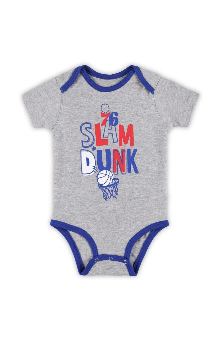 Outerstuff Infant Royal/Red/Gray Philadelphia 76ers Slam Dunk 3-Piece Bodysuit Set, Alternate, color, Royal
