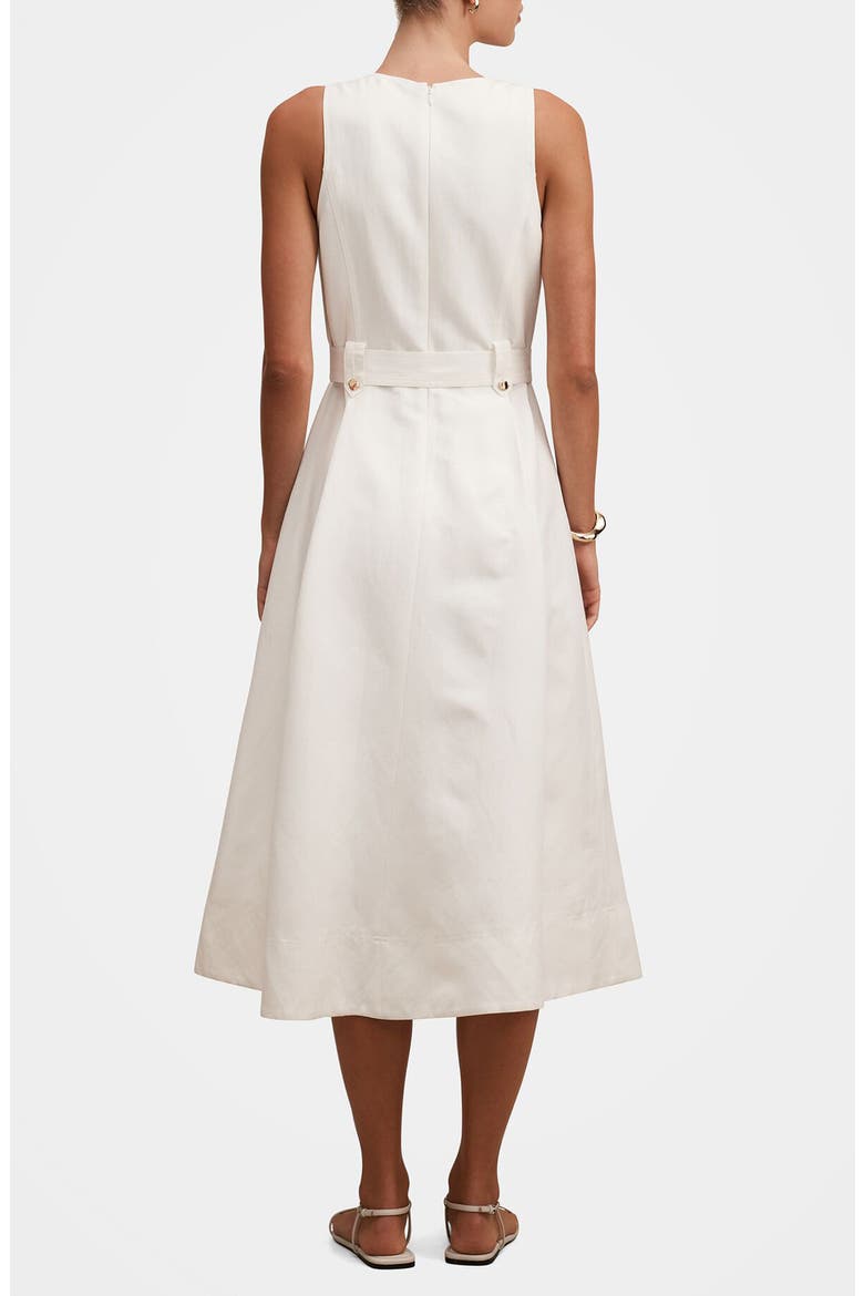 Priscilla Button Down Midi Dress, Alternate, color, PORCELAIN