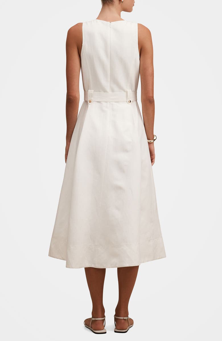 Ever New Priscilla Button Down Midi Dress, Alternate, color, Porcelain