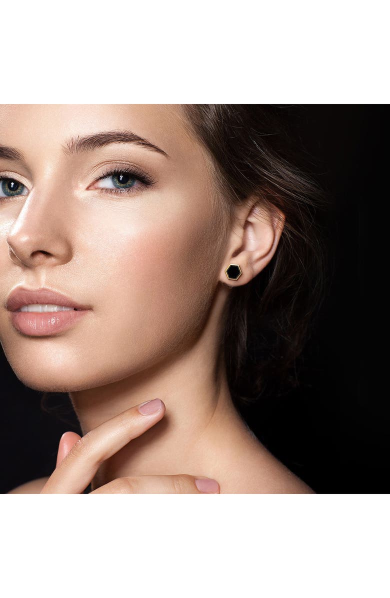 DELMAR Onyx Stud Earrings, Alternate, color, Black