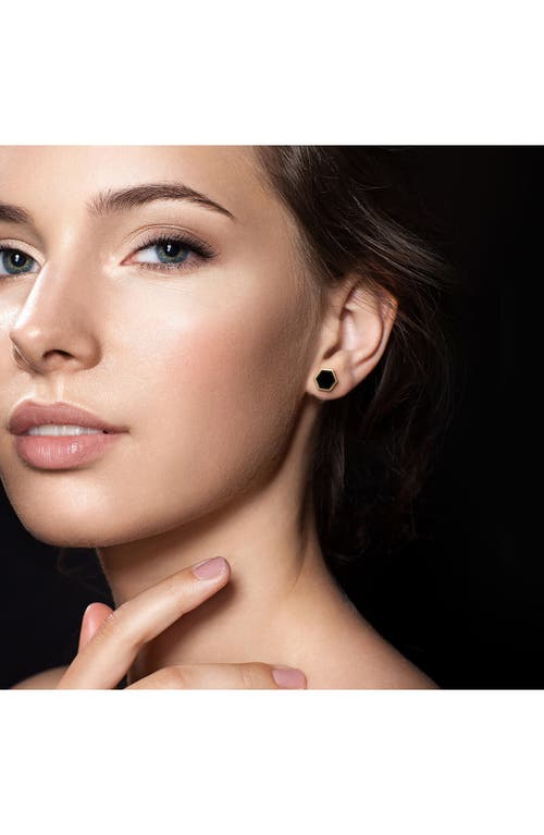 Delmar Onyx Stud Earrings In Black