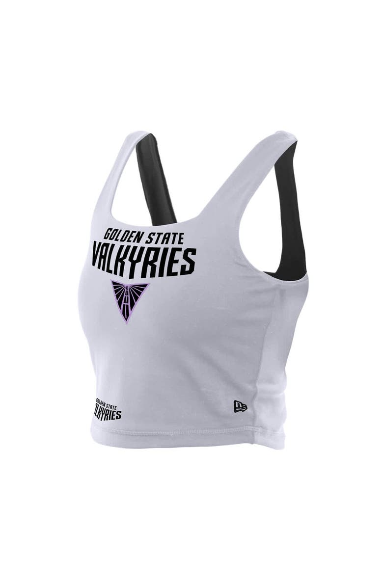 New Era Women's New Era Eclipse Black/White Golden State Valkyries Reversible Cropped Sport Classics Tank Top, Alternate, color, 