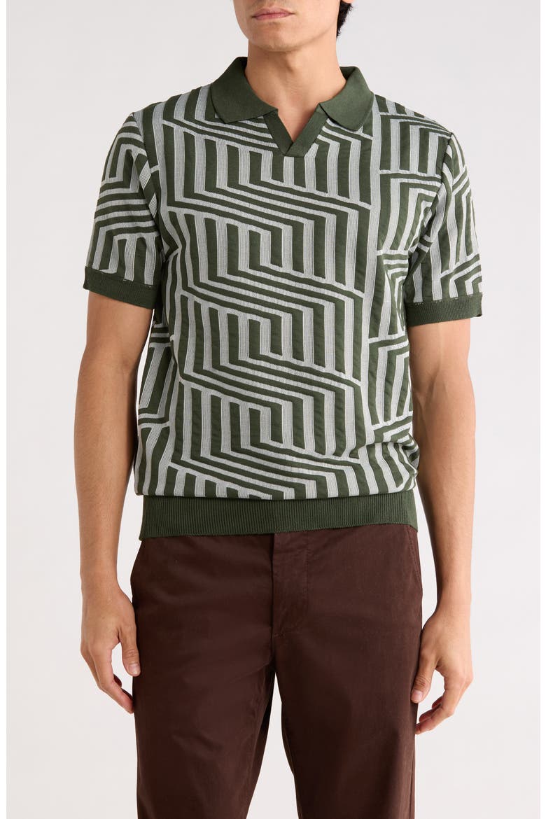 Johnny Collar Knit Polo Sweater, Main, color, GREEN
