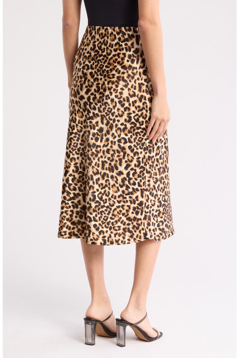 Leopard Print Midi Skirt, Alternate, color, CHOCOLATE