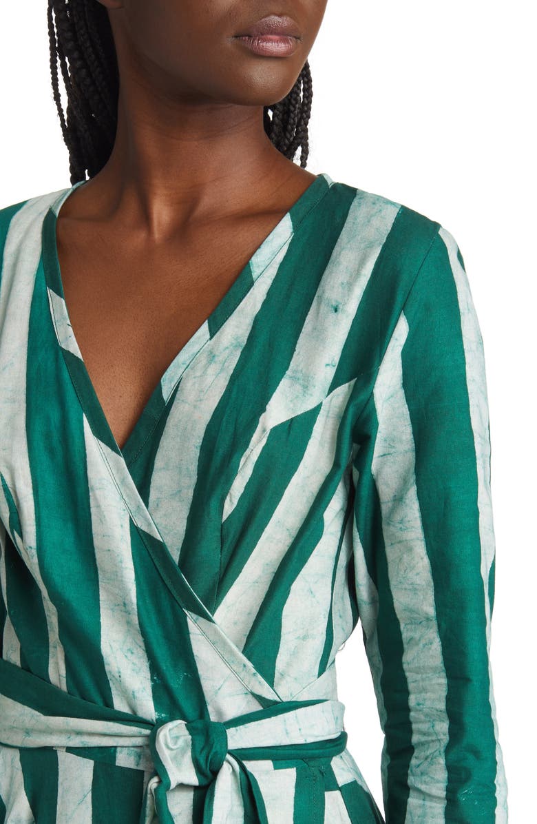 SIKA Stripe Wrap Dress, Alternate, color, 