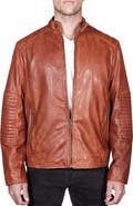 Missani Le Collezioni Lamb Leather Moto Jacket