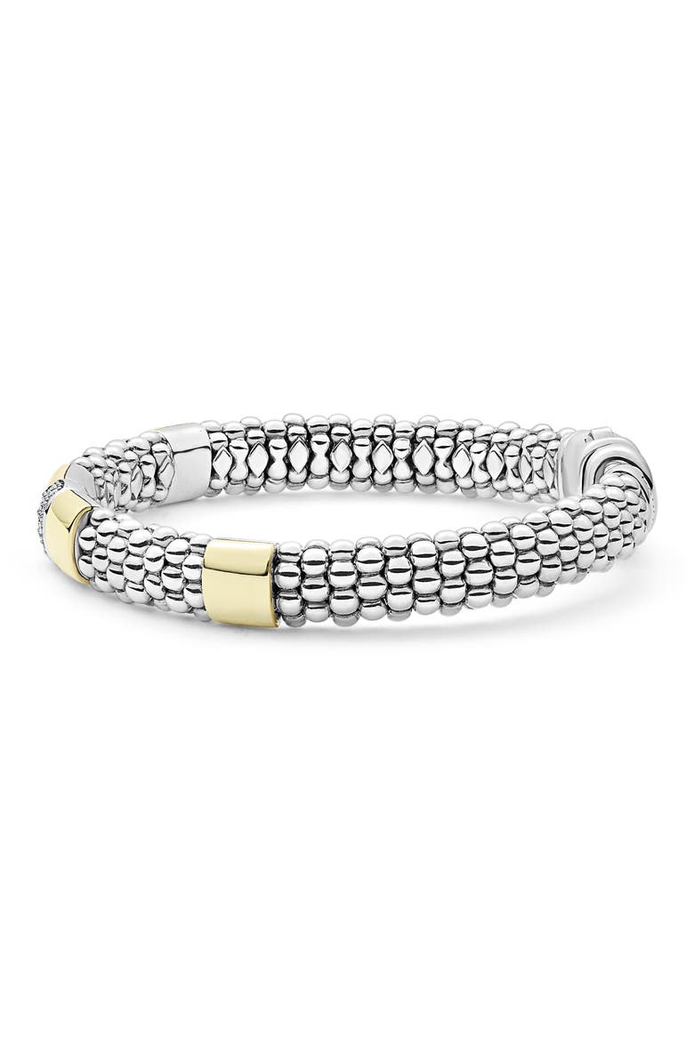 Caviar Lux Diamond Rope Station Bracelet, Alternate, color, SILVER/ GOLD