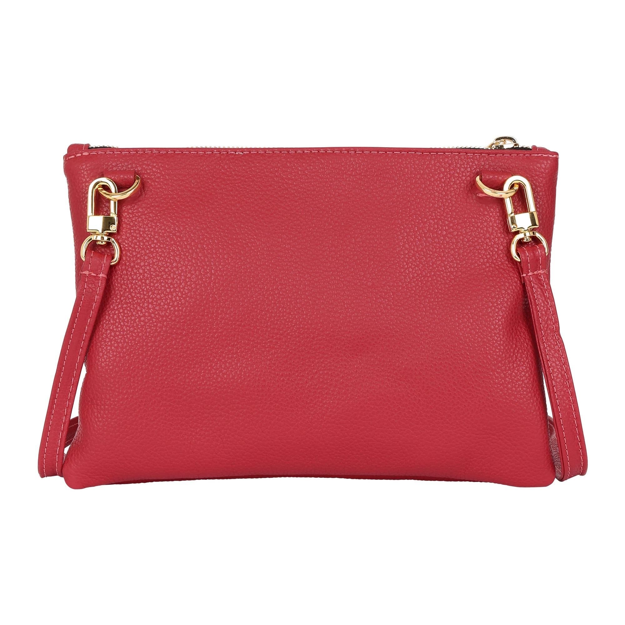 Crossbody Leather Pouch, Alternate, color, Red