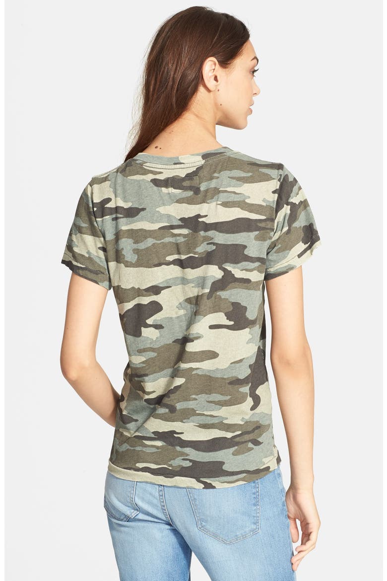 'The V-Neck' Camo Print Tee, Alternate, color, ARMY GREEN CAMO