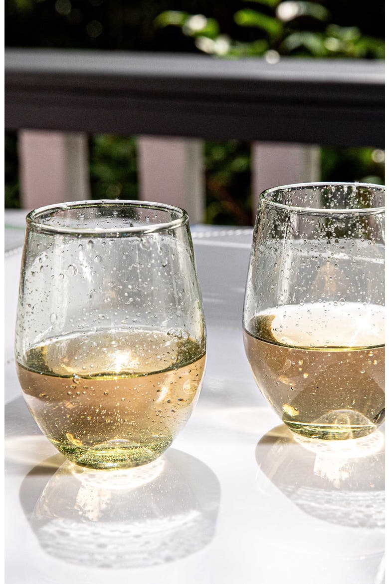 Provence Stemless Wine Glass, Alternate, color, BASIL