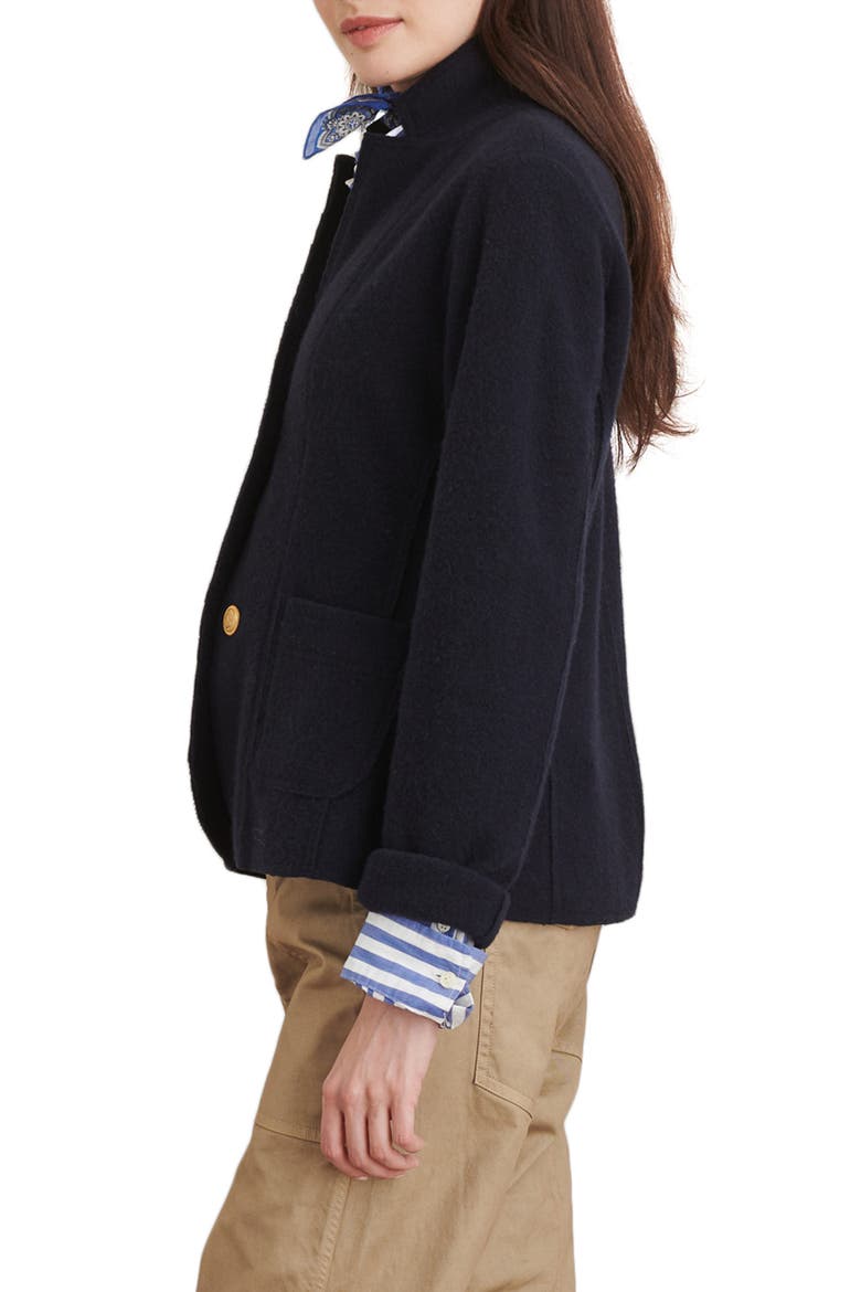 Merino Wool Sweater Jacket, Alternate, color, NAVY
