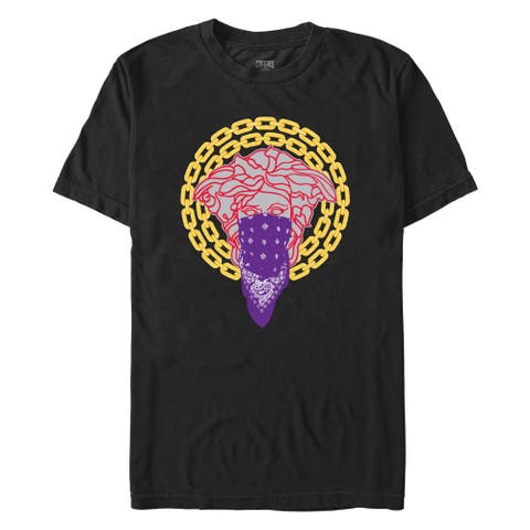 Men's Crooks & Castles Medusa Gold Chains  Graphic T-Shirt
